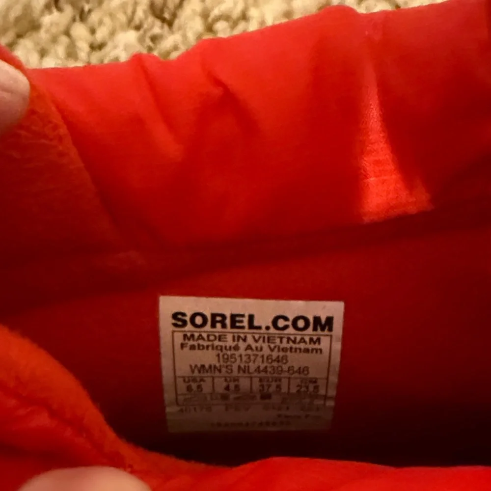 Sorel Red Quilted Ankle Winter Rain Boots